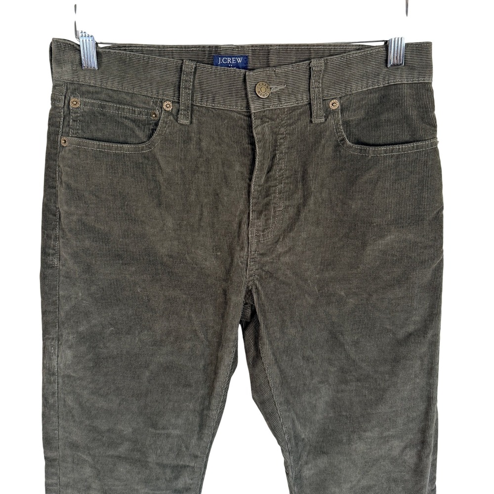 J.Crew Flex Corduroy Pants Mens Actual 31x31 Dark Olive Green Slim Fit Stretch